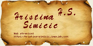 Hristina Simičić vizit kartica